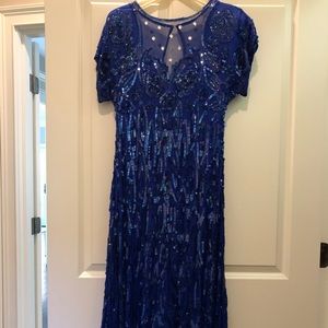 Vintage Silk and Sequin Evening Gown